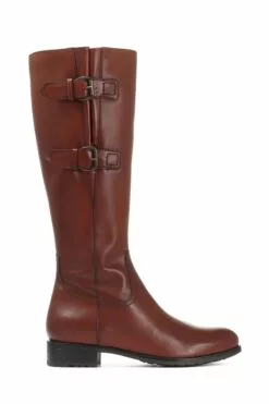 Jones Bootmaker Damen Kniehohe Lederstiefel, Braun