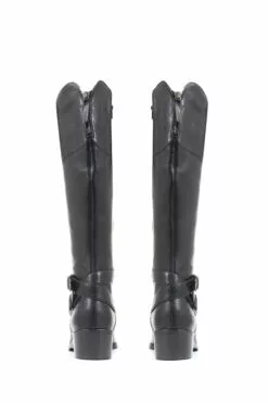 Jones Bootmaker Phoebe Kniehohe Lederstiefel Mit Weiter Wade, Schwarz -Winterschuhe Verkaufs-Shop 6930R2s4