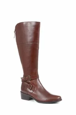 Jones Bootmaker Phoebe Kniehohe Lederstiefel, Hellbraun -Winterschuhe Verkaufs-Shop 6945J8s3