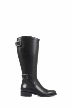 Jones Bootmaker Carrara Kniehohe Lederstiefel In Mittlerer Passform, Schwarz