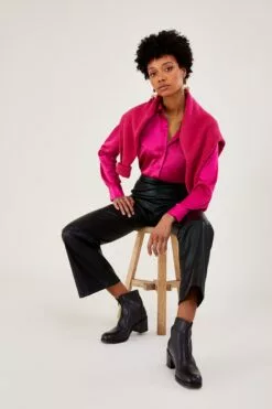 Monsoon Lederstiefel Mit Dicker Sohle Und Reißverschluss Vorn, Schwarz