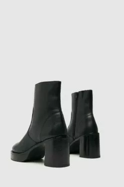 Schuh Belle Lederstiefel Mit Plateausohle, Schwarz -Winterschuhe Verkaufs-Shop D45575s3