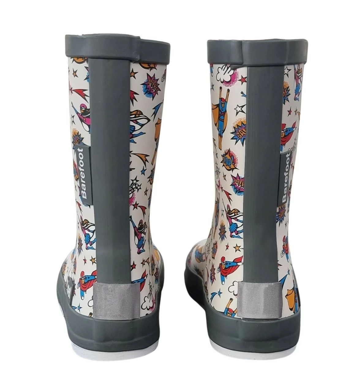 Koel Gummistiefel Super Heroes Wellies Barfuß Regenstiefel Creme/bunt 6 Koel Gummistiefel Super Heroes Wellies Barfuß Regenstiefel Creme/bunt – Bild 6