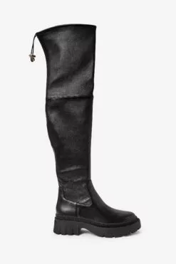 Coach Jolie Hohe Lederstiefel, Schwarz