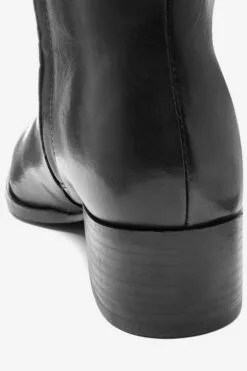 Next Schwarz - Forever Comfort® Kniehohe Lederstiefel Mit Niedrigem Absatz -Winterschuhe Verkaufs-Shop U34345s7