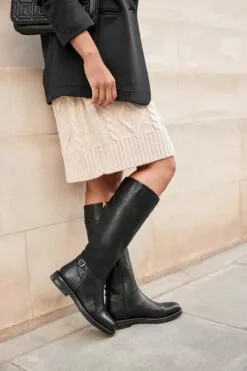 Next Forever Comfort® Kniehohe Lederstiefel Mit Flachem Absatz