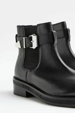 River Island Lederstiefel Mit Applikation, Schwarz -Winterschuhe Verkaufs-Shop U61240s4